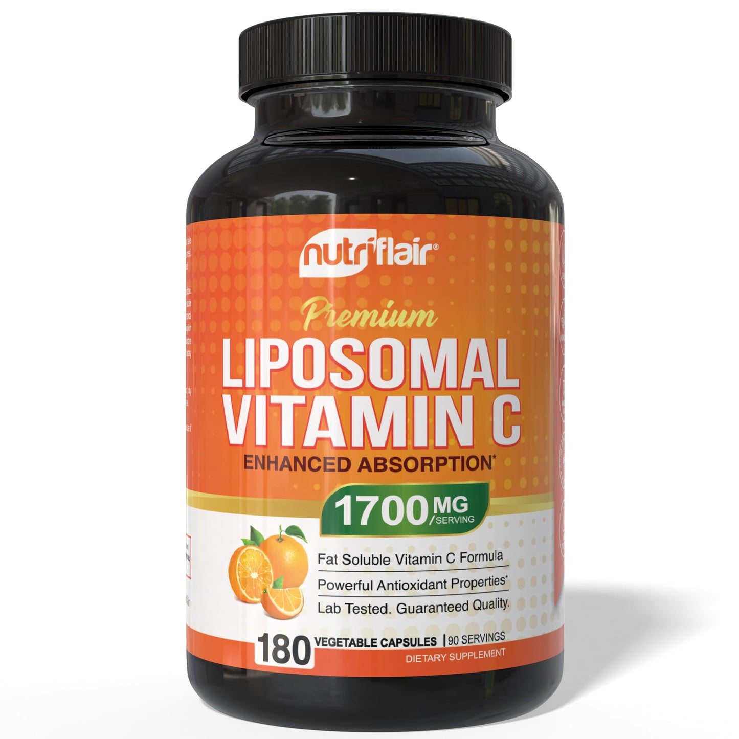 NutriFlair Liposomal Vitamin C 1700mg | 180 Capsules | High Absorption, Vegan, Non-GMO