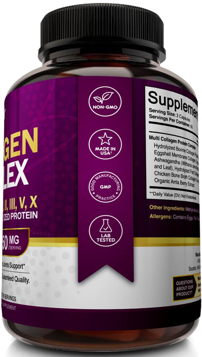 NutriFlair Multi Collagen Peptides 2250mg – 180 Capsules