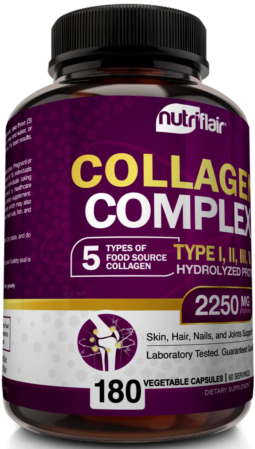 NutriFlair Multi Collagen Peptides 2250mg – 180 Capsules