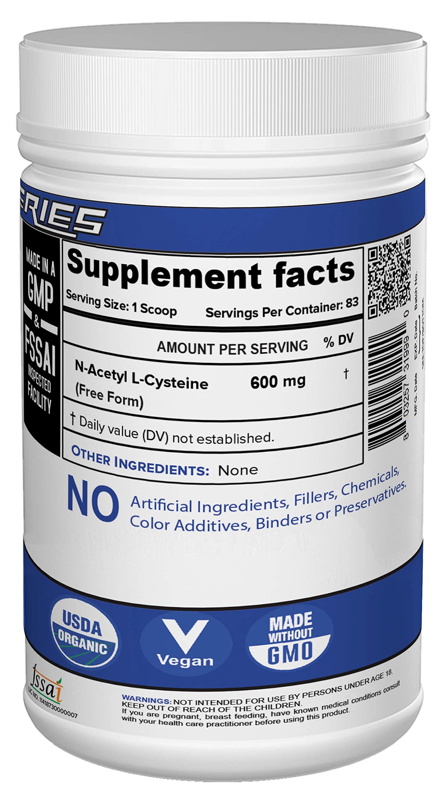 NutriJa NAC (N-Acetyl L-Cysteine) Powder | Liver & Antioxidant Support (50 Grams)