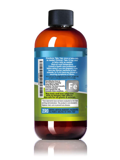 Nutrinoche Liquid Iron Supplement - High Potency Sublingual Drops (8 oz) - Vegan, Tasteless - For Women, Men & Kids
