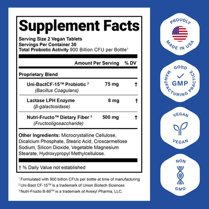 Nutrition Essentials Probiotics for Women & Men with Lactase Enzyme & Prebiotic Fiber – 3 Count of 60 Tablets