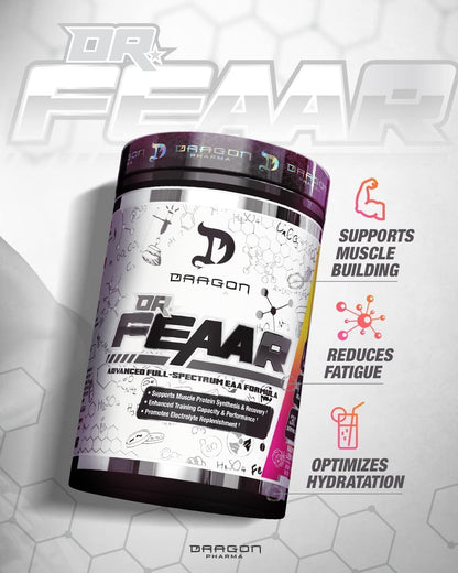Dr. FEAAR Advanced Full-Spectrum EAA Matrix | Dragon Pharma – 30 Servings, Peach Guava