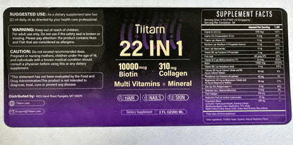 Liquid Collagen, Biotin & Hyaluronic Acid – Hair Growth Vitamins & Minerals (60ml) | Hair, Skin & Nails Support