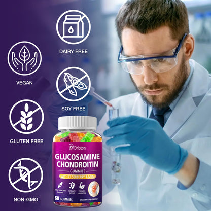 2-Pack 3000mg Glucosamine Chondroitin Gummies with MSM & Elderberry | Joint Health & Flexibility – 120 Gummies