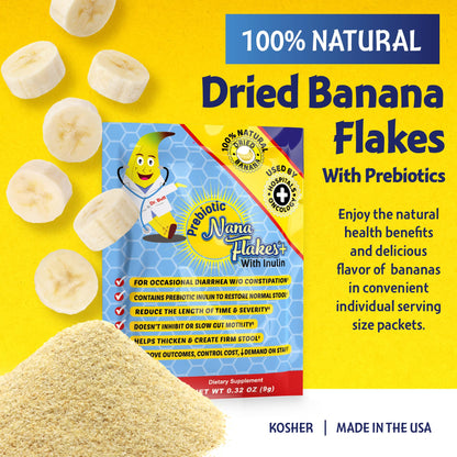 Nutritional Designs Nana Flakes with Inulin – 100% Banana, Prebiotic Fiber, Digestive Wellness