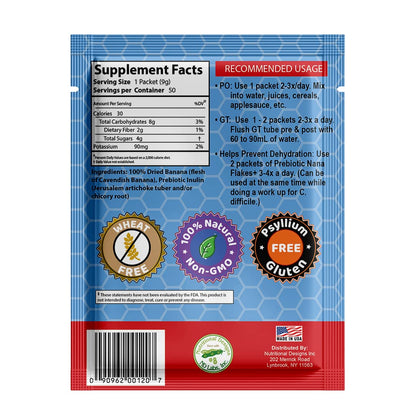 Nutritional Designs Nana Flakes with Inulin – 100% Banana, Prebiotic Fiber, Digestive Wellness