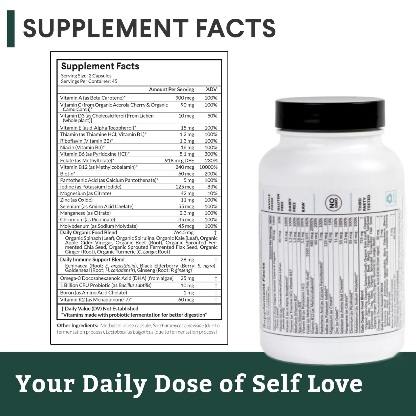 Nutritional Roots Multivitamin+ | Plant-Based Fermented Vitamins & Probiotics, 45 Servings