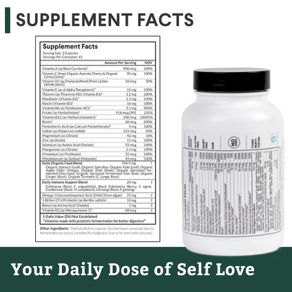 Nutritional Roots Multivitamin+ | Plant-Based Fermented Vitamins & Probiotics, 45 Servings