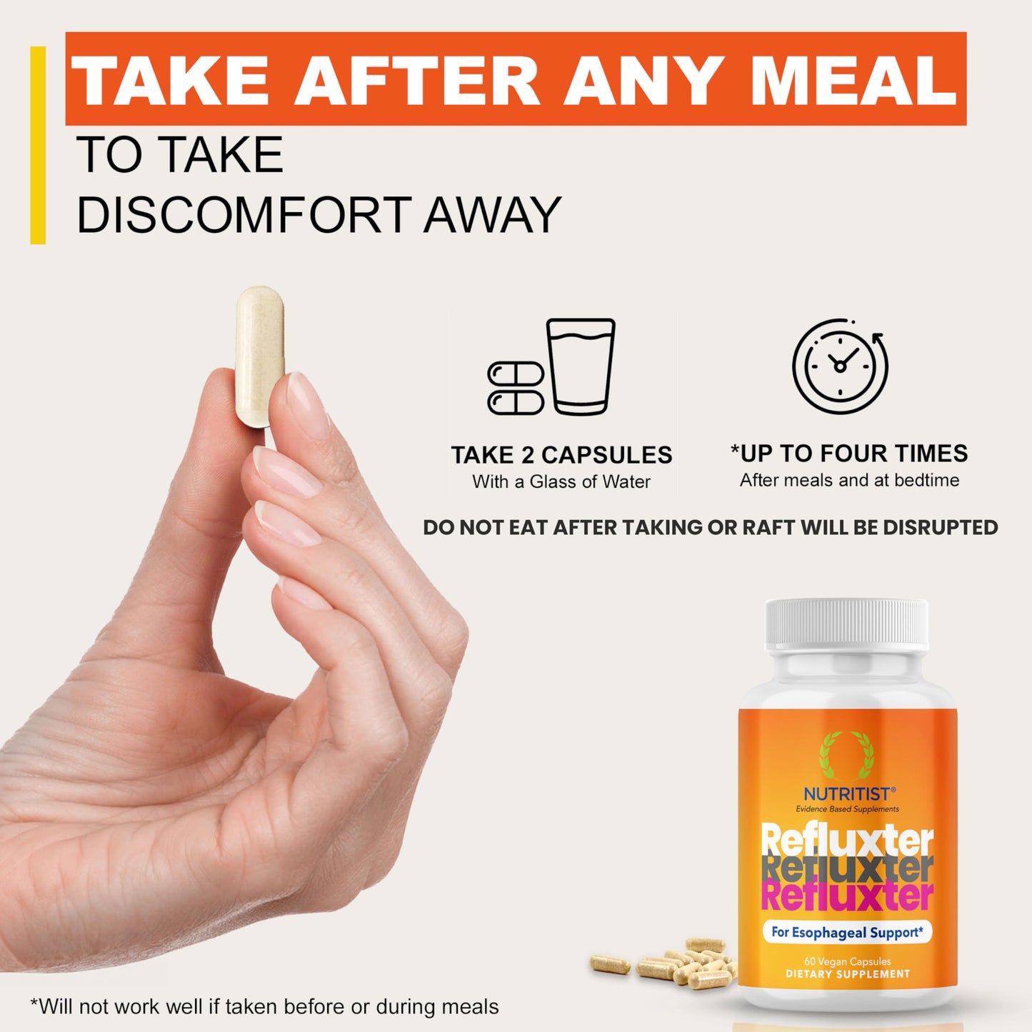Nutritist Refluxter Sodium Alginate Capsules — Natural Acid Reflux & GERD Relief