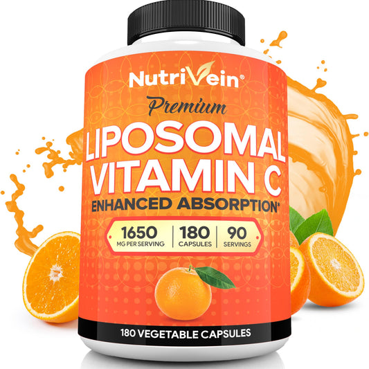 Nutrivein Liposomal Vitamin C 1650mg – 180 Capsules