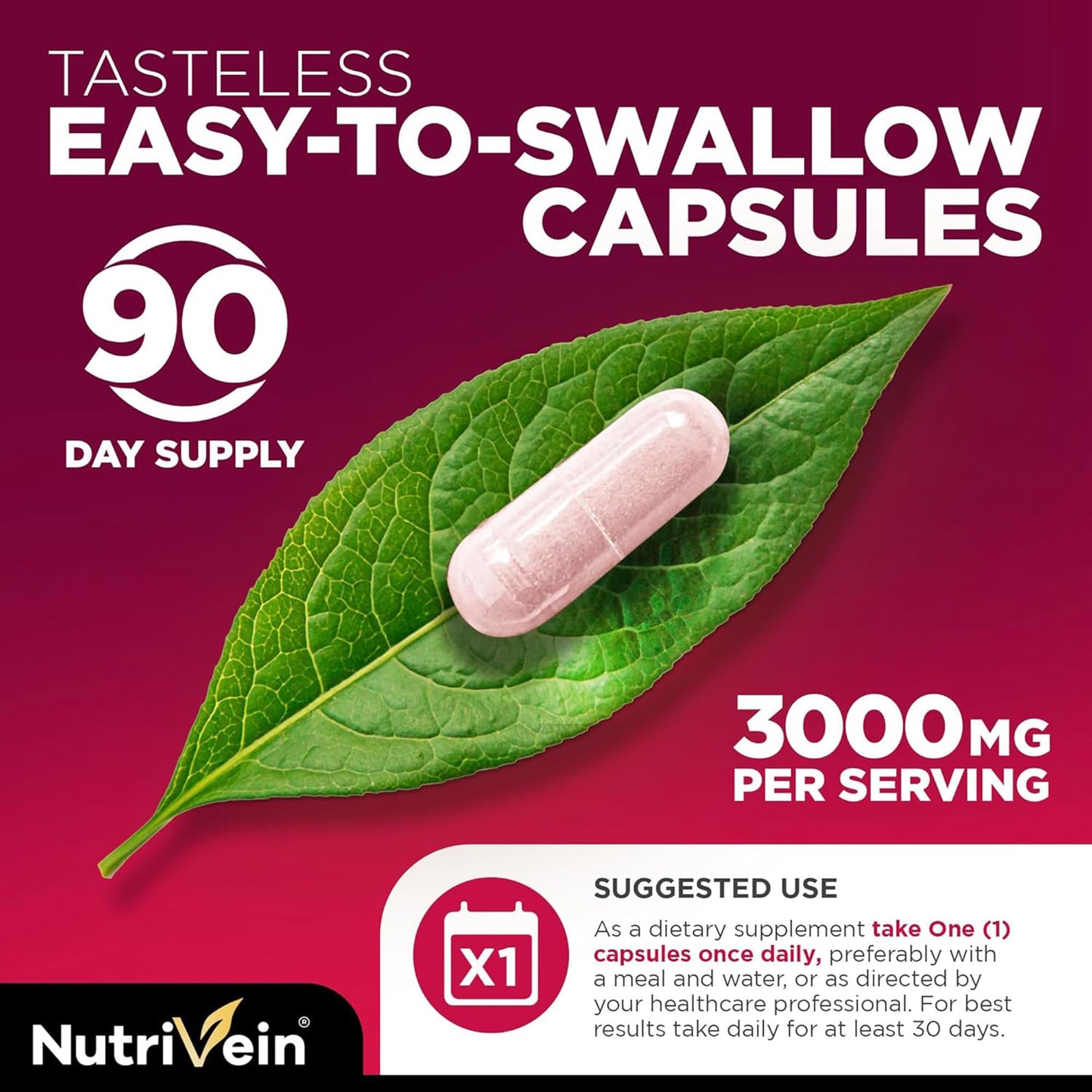 Nutrivein Tart Cherry Capsules 3000mg | Post-Workout Recovery, Sleep & Mobility