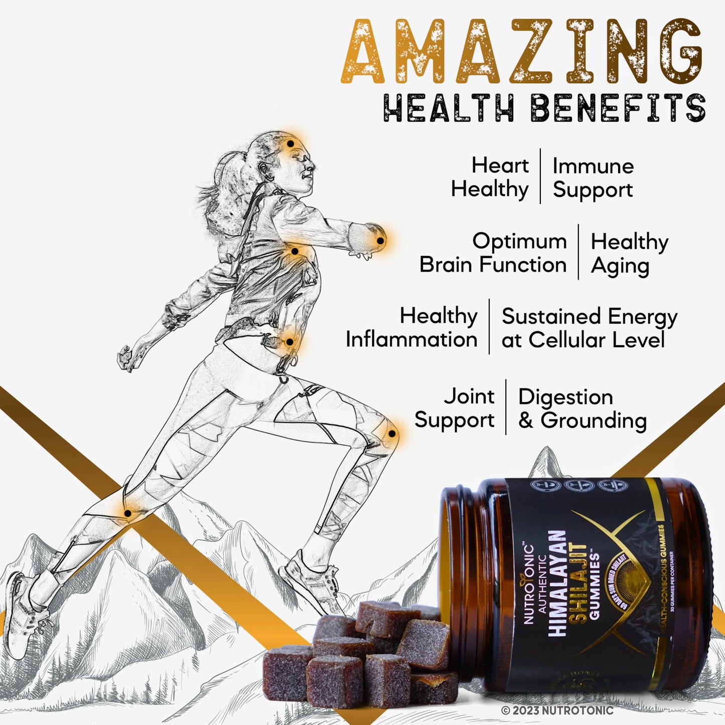 NutroTonic Organic Himalayan Shilajit Gummies – Raspberry Vanilla, Manuka Honey MGO +263 | Made in USA | 30 Gummies