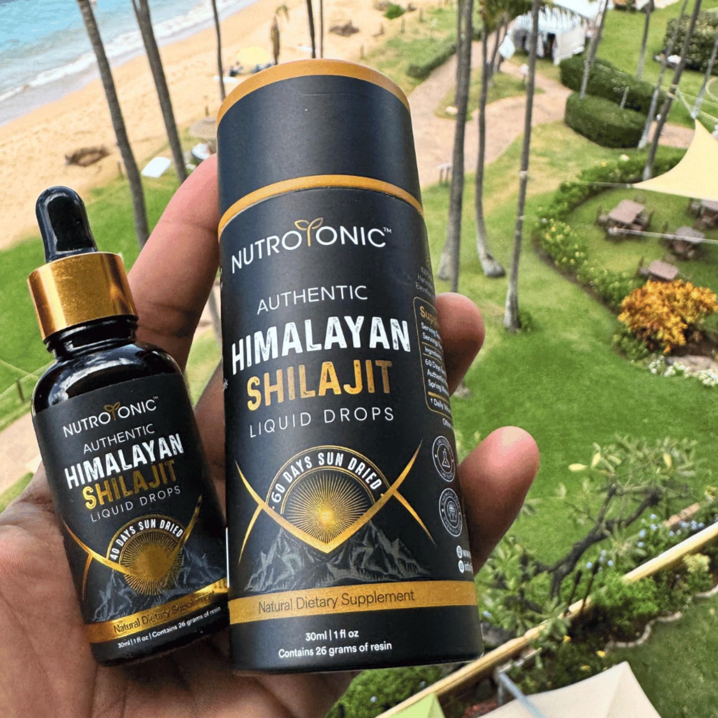 NutroTonic Himalayan Shilajit Liquid Drops - 30ml, 60 Days Sun-Dried, Gold Grade A+