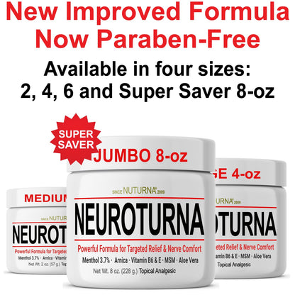 Nuturna Neuropathy Nerve Relief Cream – Fast-Acting, Paraben-Free, USA Made 4oz