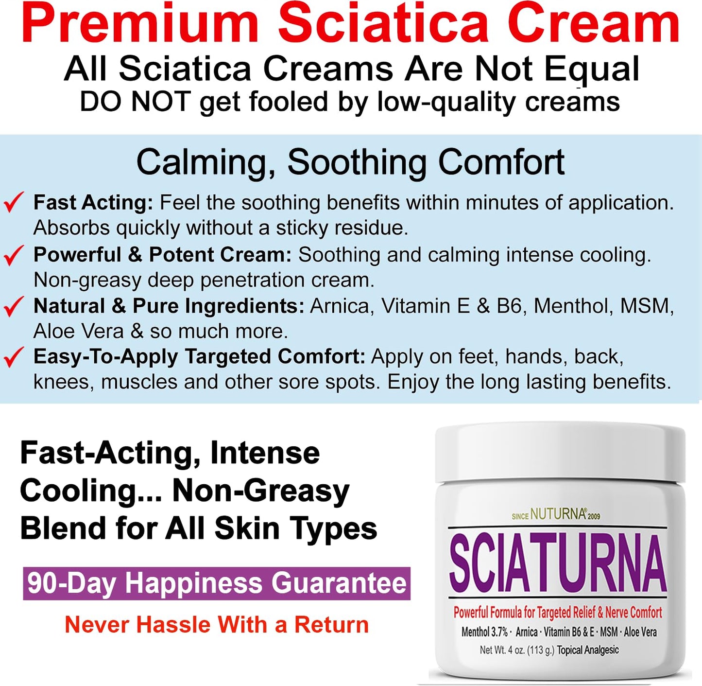 Nuturna Sciatica Nerve Cream - Maximum Strength Comfort Cream (2 oz)