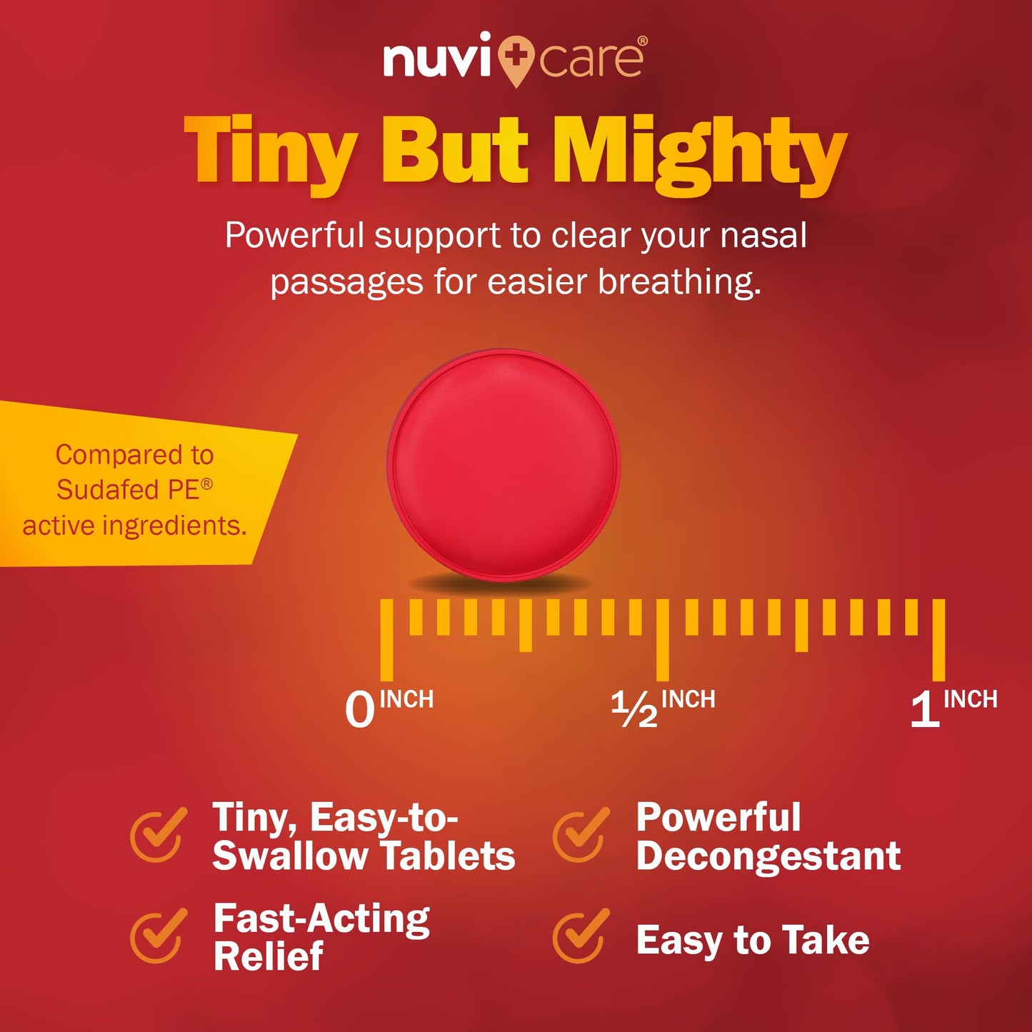 NUVICARE Max Strength PE Phenylephrine HCl 10mg Non-Drowsy Nasal Decongestant - 100 Count