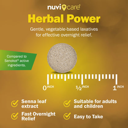 NUVICARE Senna Tablets - 8.6 mg Sennosides - Gentle Natural Laxative (2 Pack)