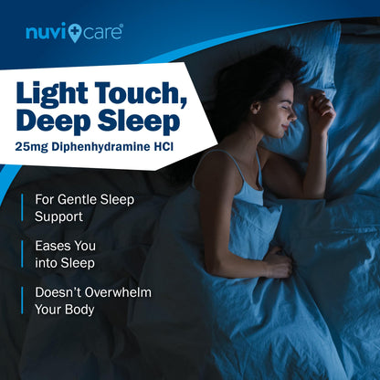 NUVICARE Nighttime Sleep Aid 25 mg Diphenhydramine HCl – Regular Strength, 2 Pack, Non-Habit Forming