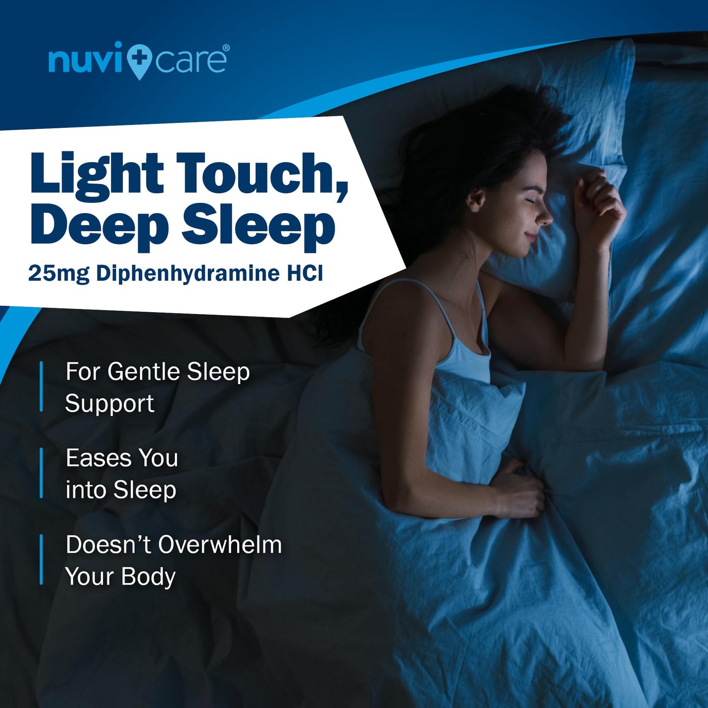 NUVICARE Nighttime Sleep Aid 25 mg Diphenhydramine HCl – Regular Strength, 2 Pack, Non-Habit Forming