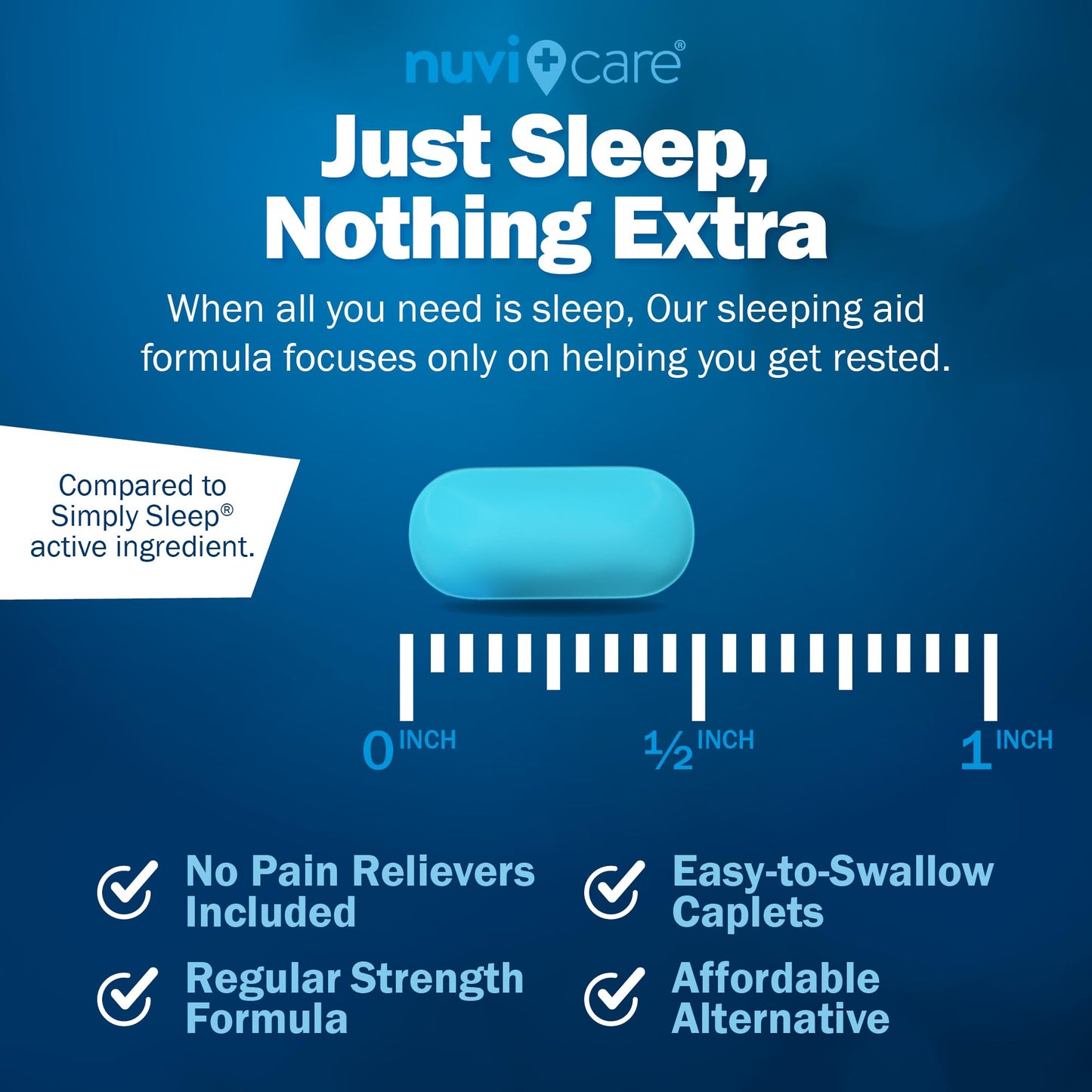 NUVICARE Nighttime Sleep Aid 25 mg Diphenhydramine HCl – Regular Strength, 2 Pack, Non-Habit Forming