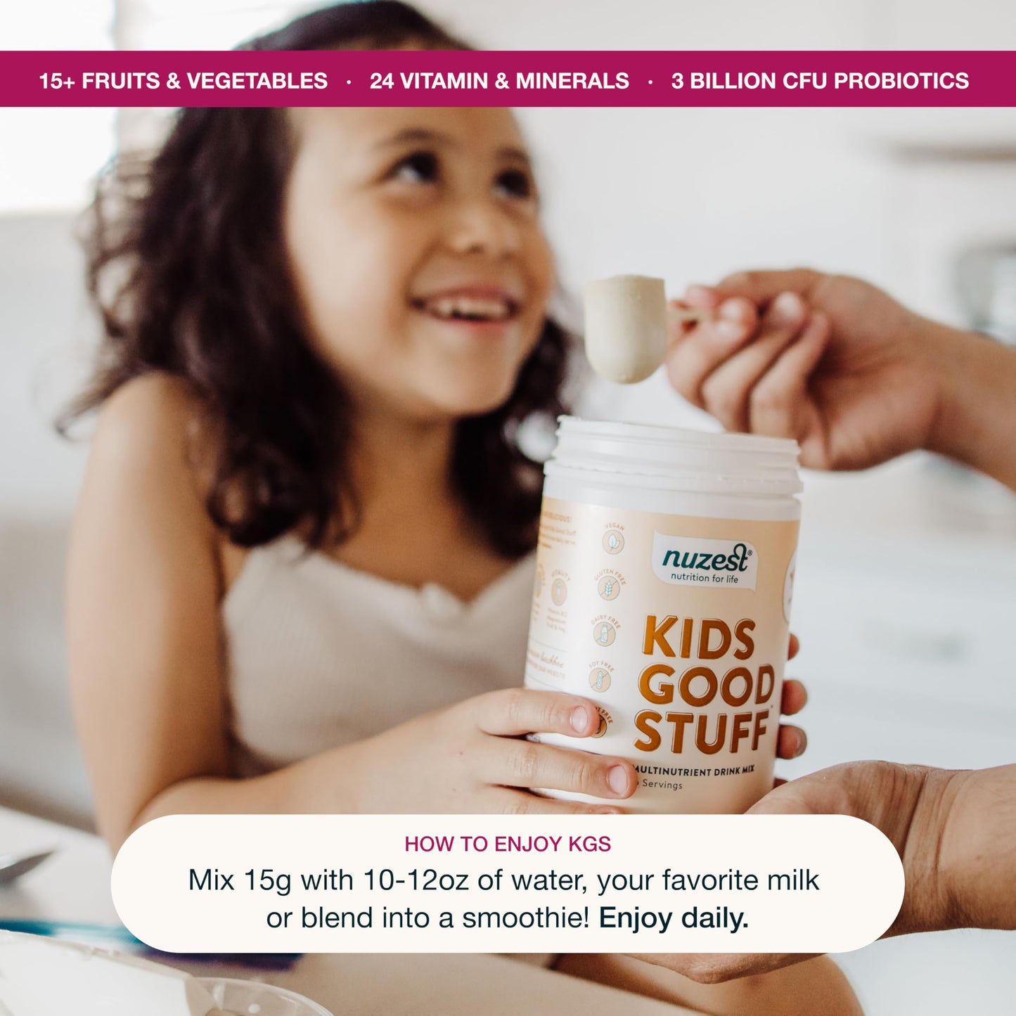 Nuzest Kids Good Stuff Vegan Smoothie Mix Vanilla Caramel - Dairy Free Multivitamin Shake