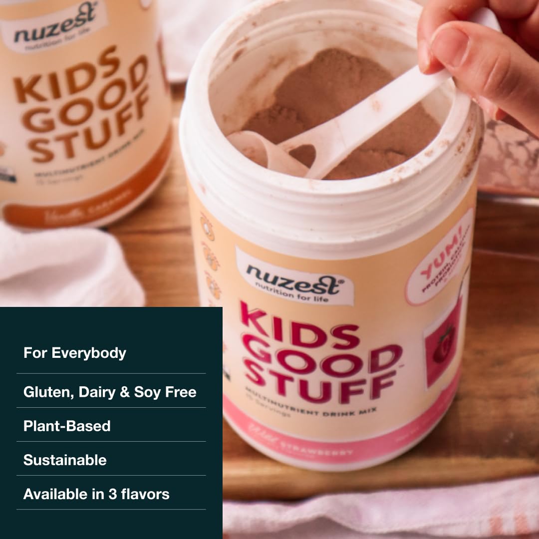 Nuzest Kids Good Stuff - Vegan Strawberry Smoothie Mix for Growth (Dairy Free)