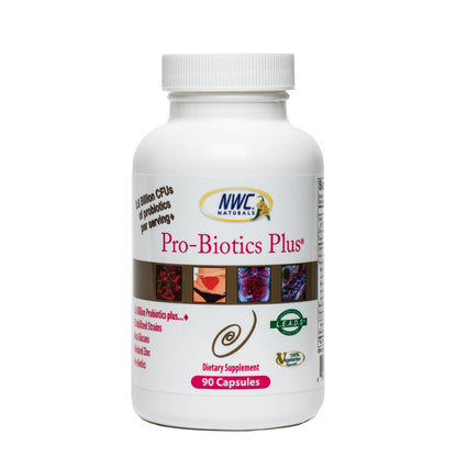 NWC Naturals Pro-Biotics Plus – Vegetarian Probiotics for Immune & Digestive Health, 90 Capsules