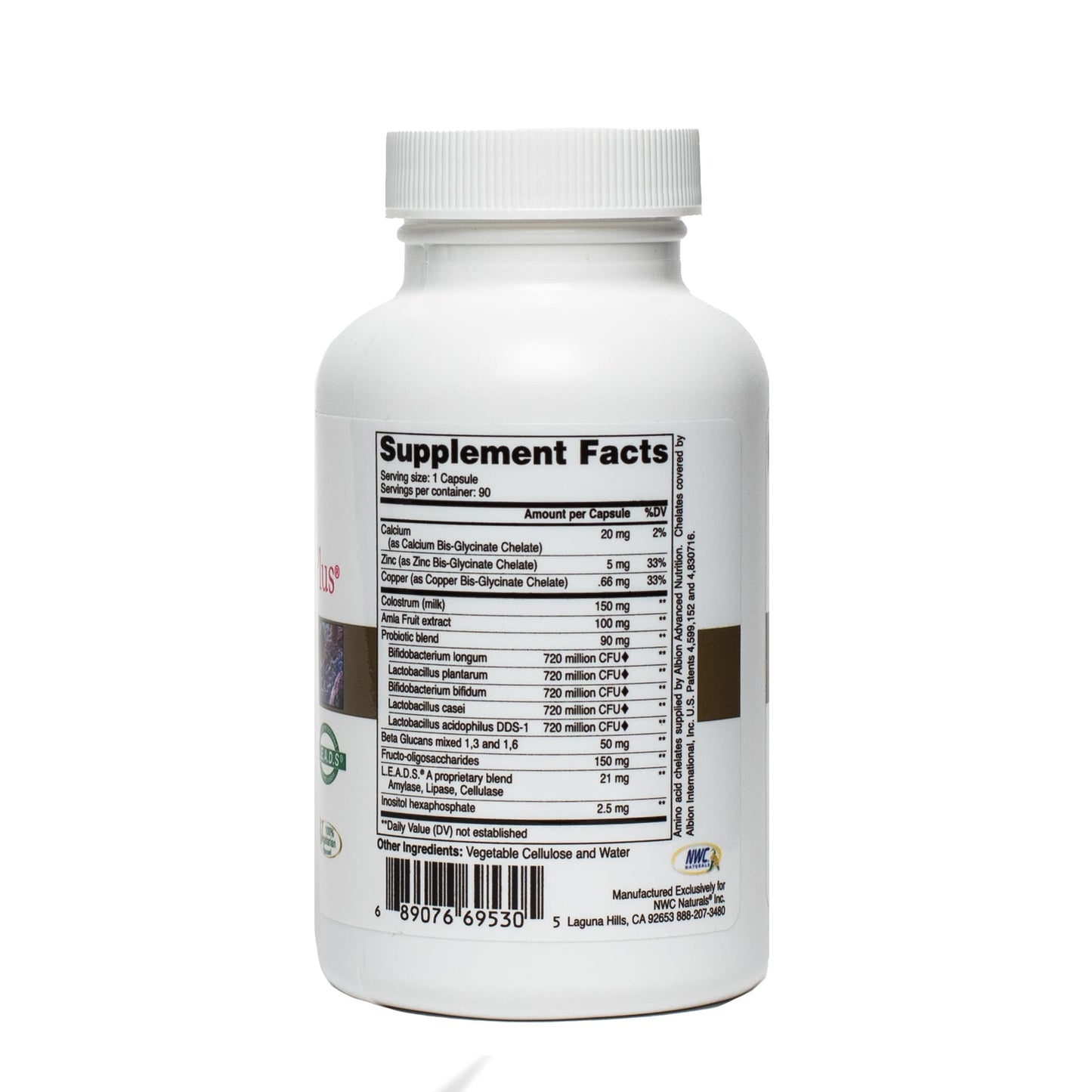 NWC Naturals Pro-Biotics Plus – Vegetarian Probiotics for Immune & Digestive Health, 90 Capsules