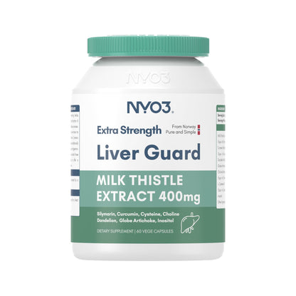 NYO3 Milk Thistle Liver Detox Supplement 400mg - 60 Capsules | Liver Health & Antioxidant Support