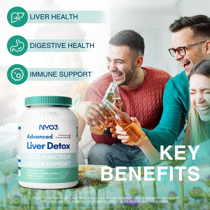 NYO3 Milk Thistle Liver Detox Supplement 400mg - 60 Capsules | Liver Health & Antioxidant Support
