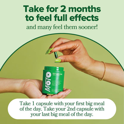 O Positiv Moto Women's Metabolism Support - Energy, Cravings, Vegan Capsules (30 Servings)