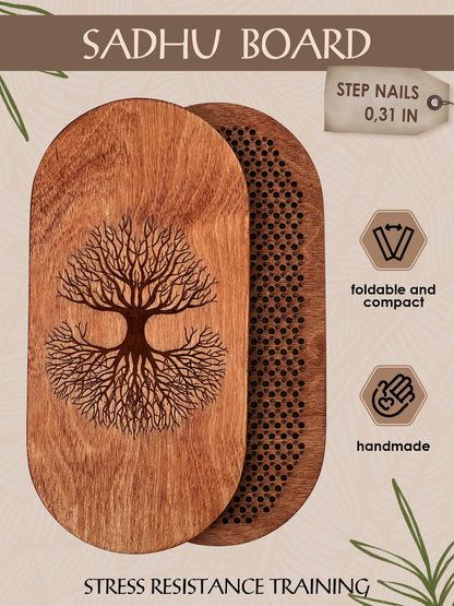 Wooden Yoga Board with Nails for Acupressure & Meditation | Sadhu Board