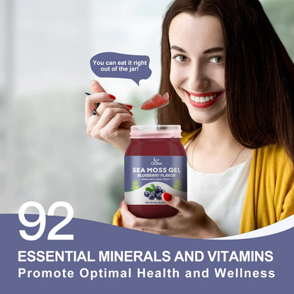 OALSE Sea Moss Gel - 18.5oz Blueberry Flavor | Raw Sea Moss Gel with Minerals, Proteins & Vitamins - Vegan-Friendly
