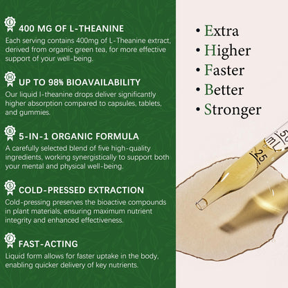OASIS FORCE L Theanine 400mg Liquid Drops – Sleep, Focus & Relaxation (2 oz)