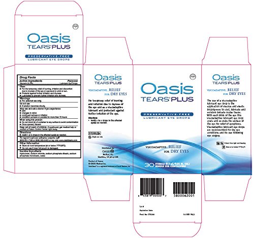 Oasis TEARS PLUS Preservative-Free Lubricant Eye Drops - 30 Sterile Containers