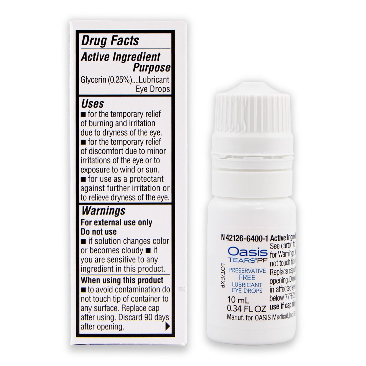 Oasis Tears OT6400 PF Preservative-Free Eye Drops | Dry Eye Relief, 0.34 fl oz