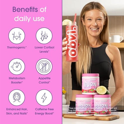Obvi Collagenic Burn Powder - Collagen Peptide Blend with GBB, Ashwagandha & Green Coffee | Cherry Limeade 25 Servings