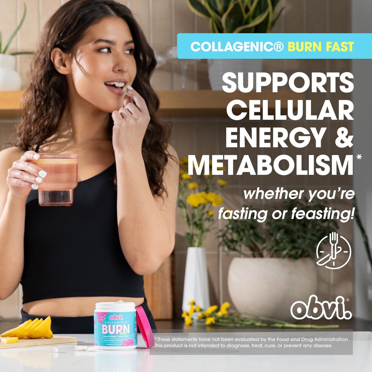 Obvi Multi Collagen Burn Fast | Hydrolyzed Collagen Peptides Types I, II, III, V, X | Keto & Gluten Free | 30 Servings