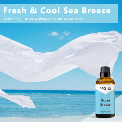 Ocean Breeze Fragrance Oil – ESSLUX 100 ml (3.3 oz) | Diffuser, Candle, Soap & Massage Oil