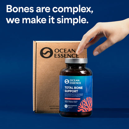 OCEAN ESSENCE Total Bone Support - Plant-Based Algae Calcium for Bone Density & Strength | 120 Capsules