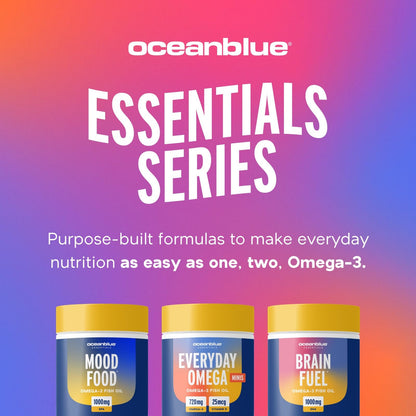 Oceanblue Essentials Mood Food Omega-3 | Triple Strength 1000mg EPA Burpless Mini Softgels