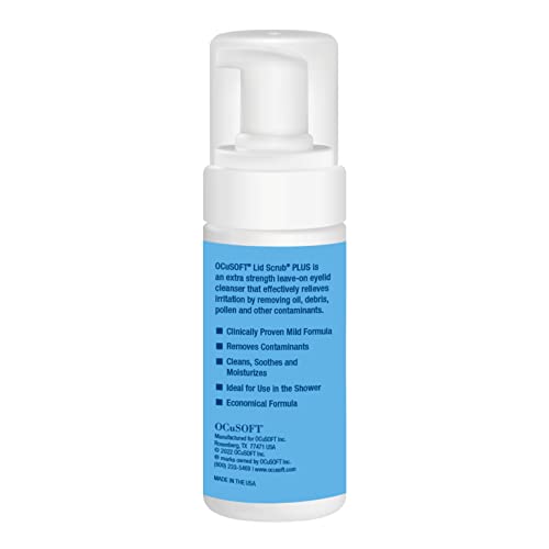 OCuSOFT Lid Scrub PLUS Foam – Instant Foaming Eyelid Cleanser for Moderate to Severe Eyelid Irritations | 1.68 fl oz