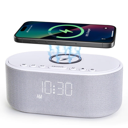 Odokee Sound Machine Alarm Clock with Wireless Charger - 21 Soothing Sounds & 10W Bluetooth Speaker