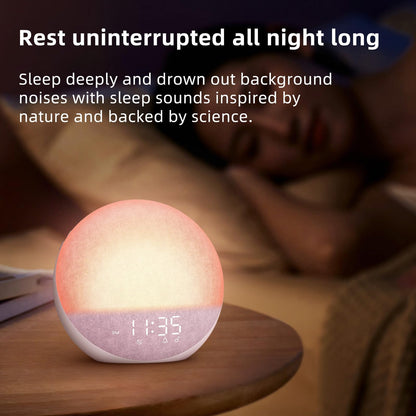 Odokee Sunrise Alarm Clock White Noise Machine – Dimmable Wake Light & Bluetooth Speaker
