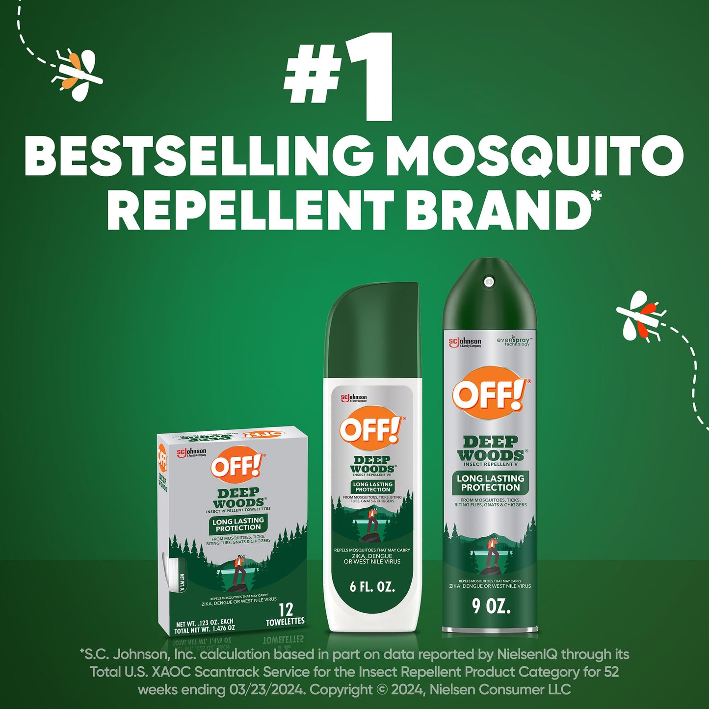 OFF! Deep Woods Insect Repellent Aerosol — Long-Lasting Mosquito, Tick & Insect Protection, 9 oz