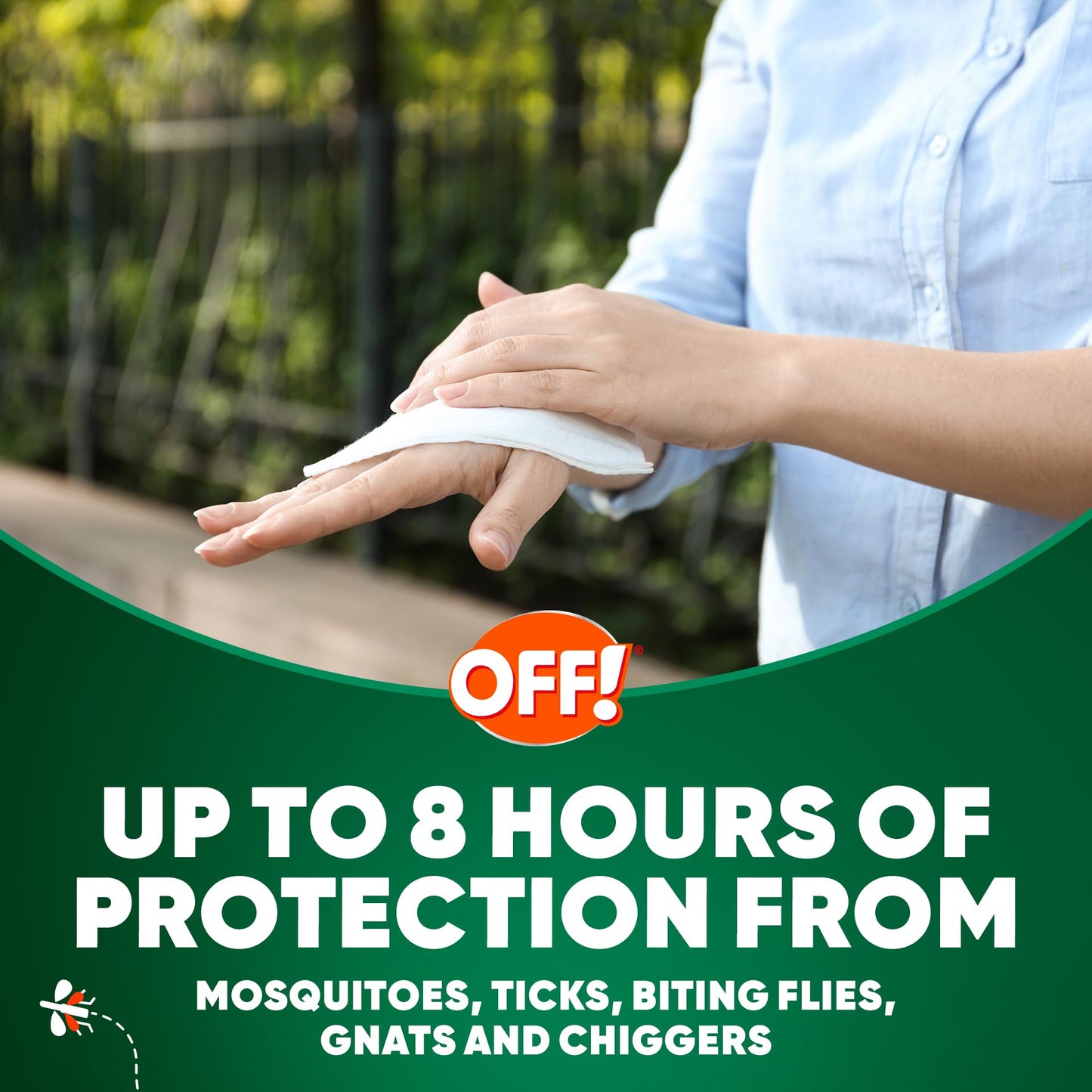 OFF! Deep Woods Mosquito & Insect Repellent Wipes – 12 Towelettes, 8-Hour Protection
