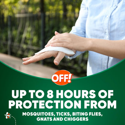 OFF! Deep Woods Mosquito & Insect Repellent Wipes – 12 Towelettes, 8-Hour Protection