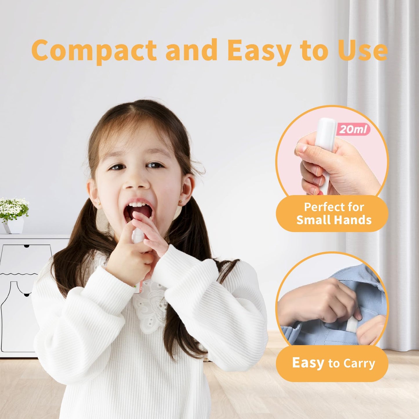 OH CARE Kids Mouth Spray – Fluoride Free Oral Care with P113+ Antibacterial Peptide (Citrus)