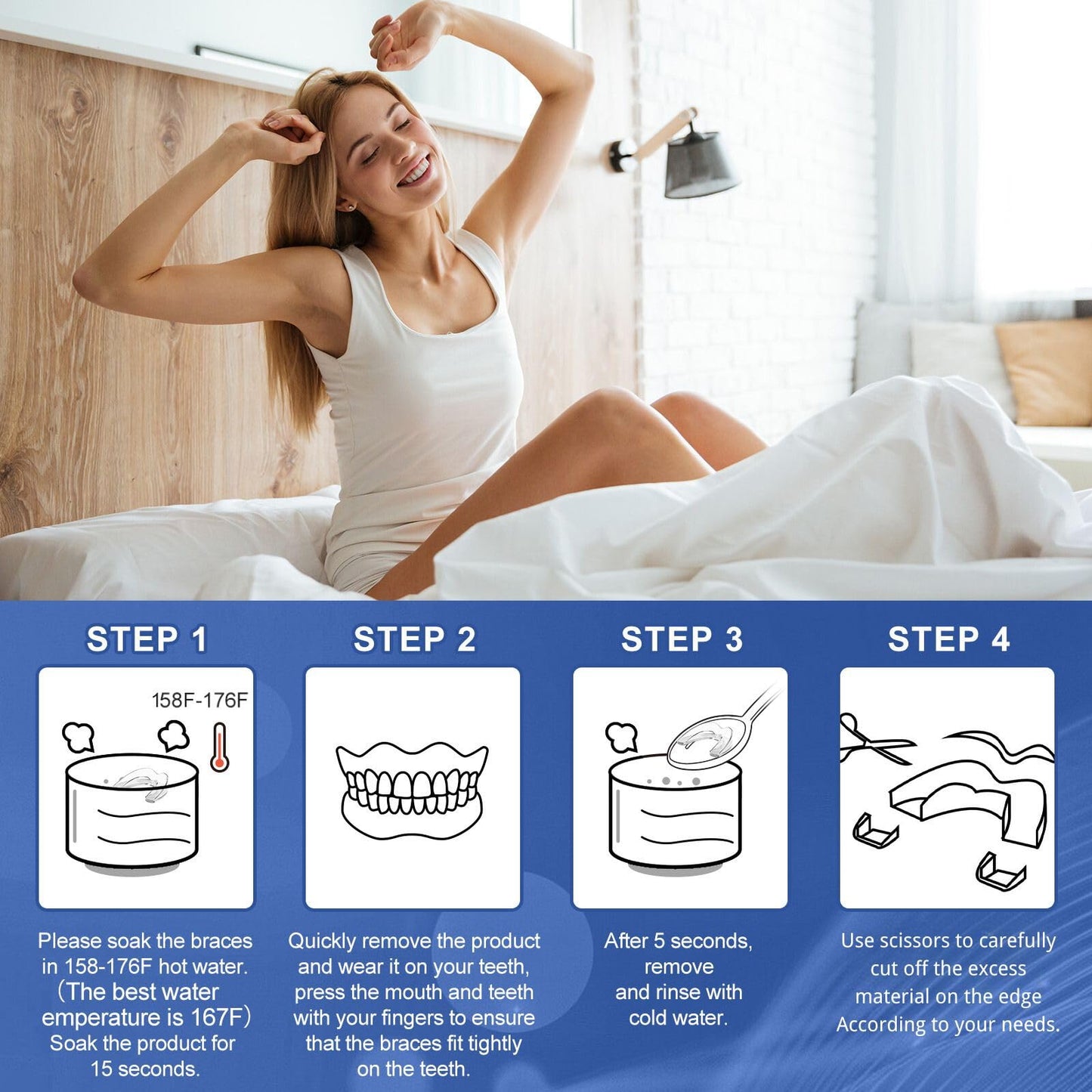 OHALEEP Anti Grinding Mouth Guard for Clenching Teeth at Night, Teeth Grinding Mouthguards for Sleeping, Mouth Guard for Grinding Teeth at Night, Night Guards for Teeth Grinding for Adults